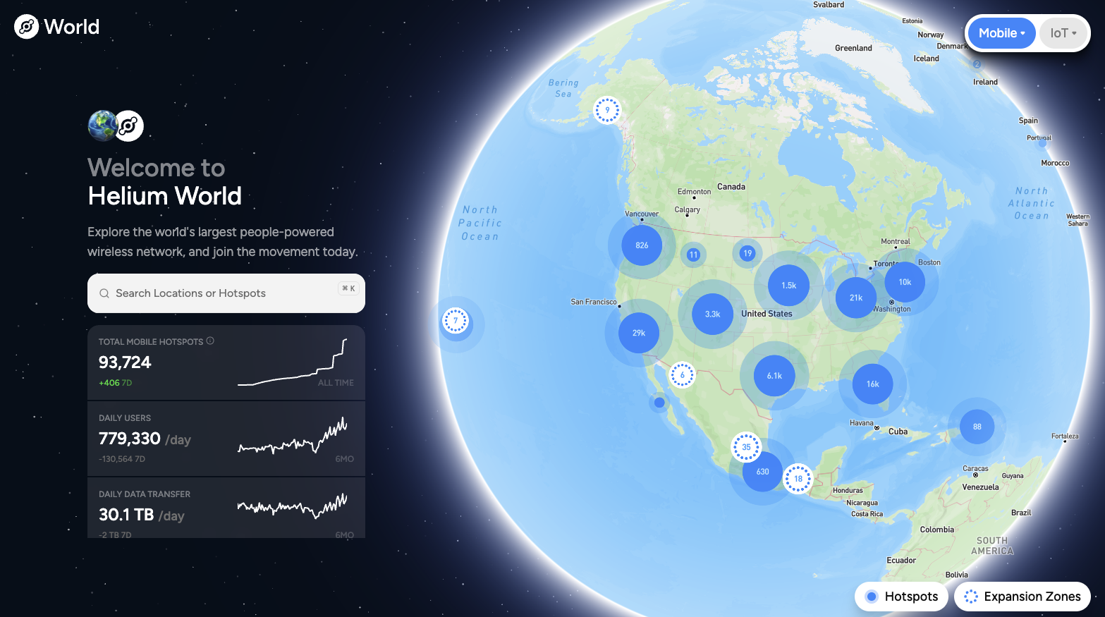 Helium World Mobile Map