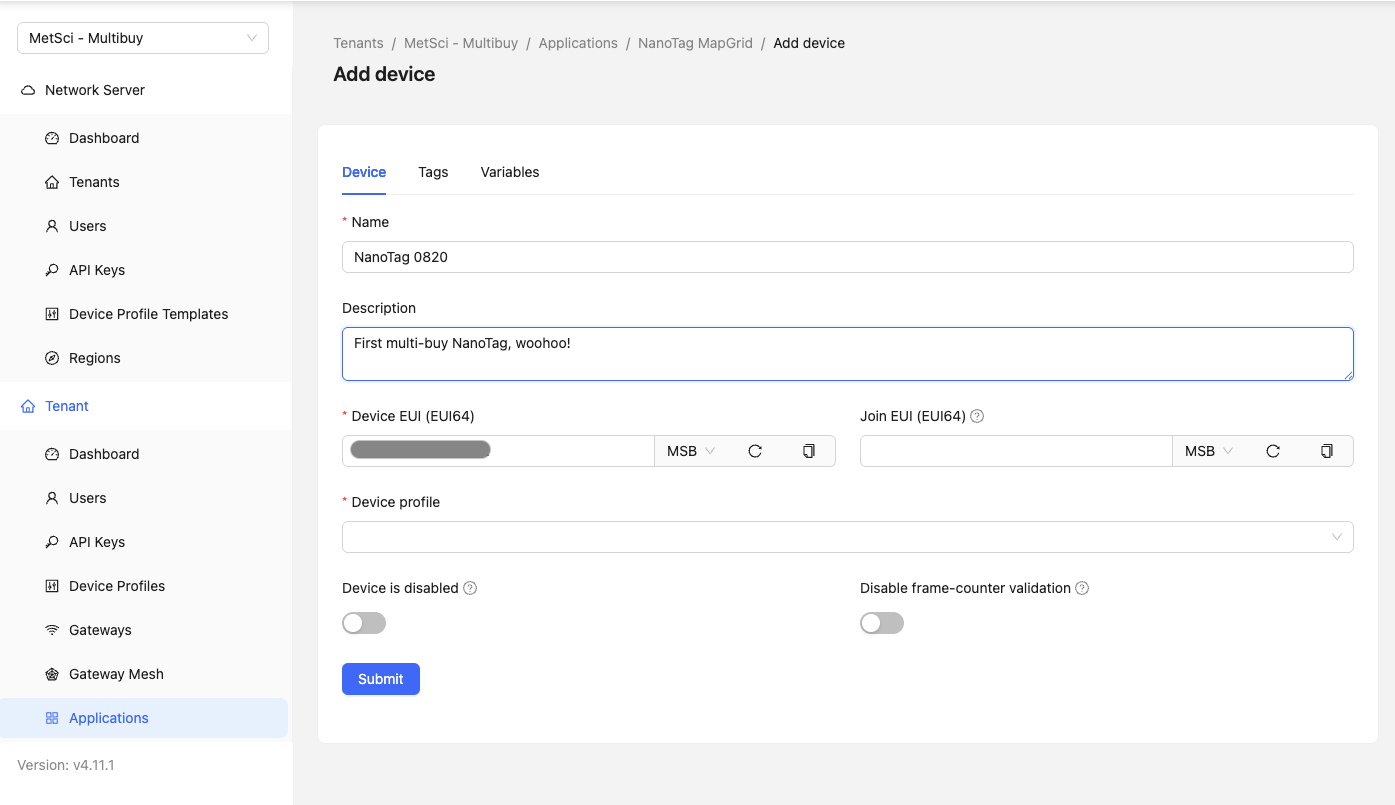 MeteoScientific Console Add A Device