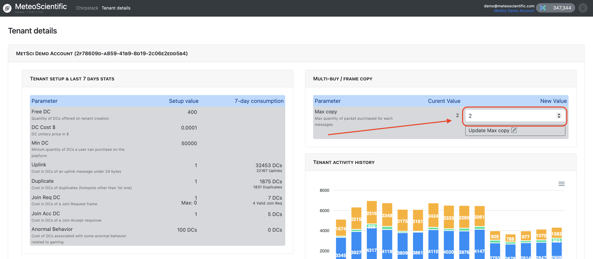 Set tenant-wide multi-buy DCS configuration
