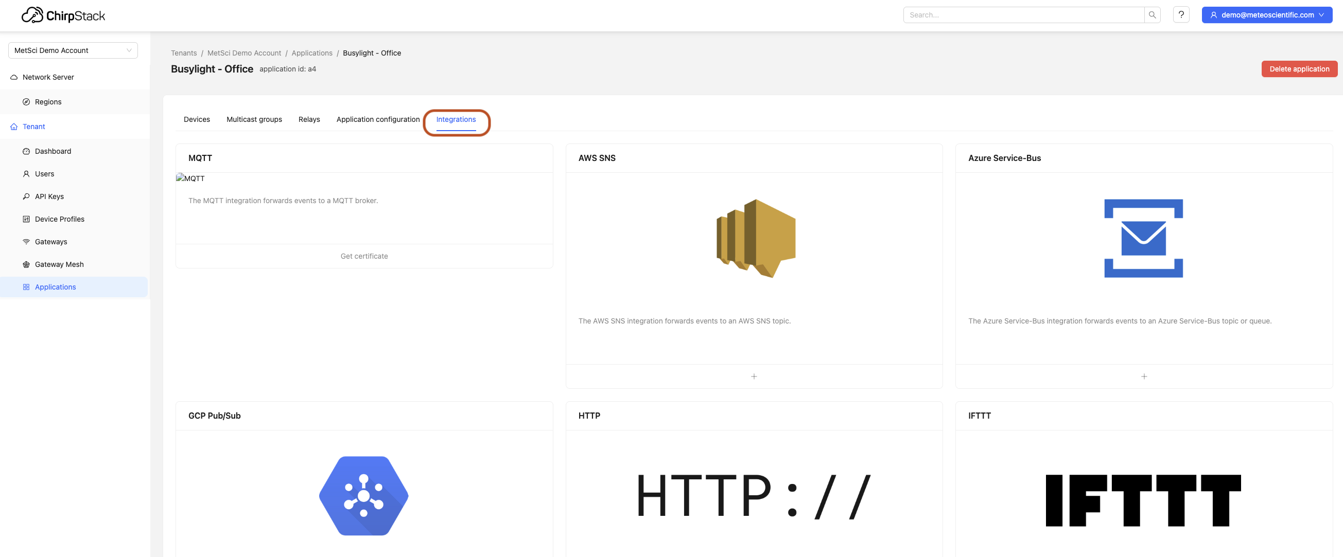 Integrations are the critical part of a Chirpstack instance that allow you to send information from your devices out to the outside world.