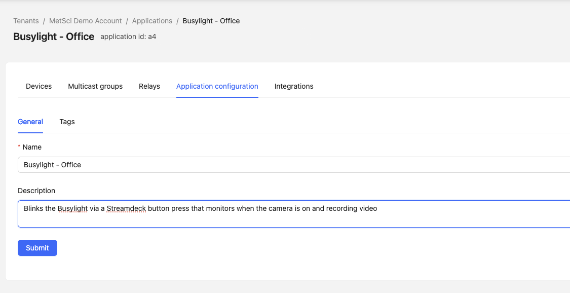 The name and description in a ChirpStack application can be really helpful for you to keep things organized and remember why you set it up in the first place.