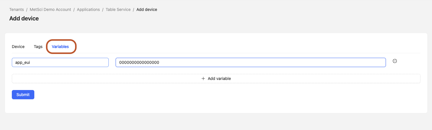 Adding the AppEUI with sixteen zeros in the device configuration